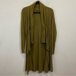 Stella Carakasi Olive Green Lagenlook Open Draped Lightweight Long Cardigan S